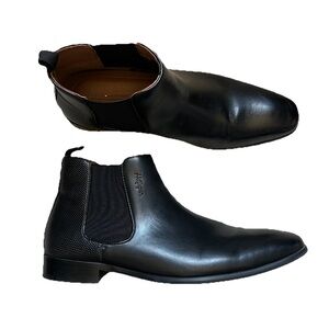 Tommy Hilfiger Men’s Sesame Chelsea Boots Black Faux Leather Size 10.5